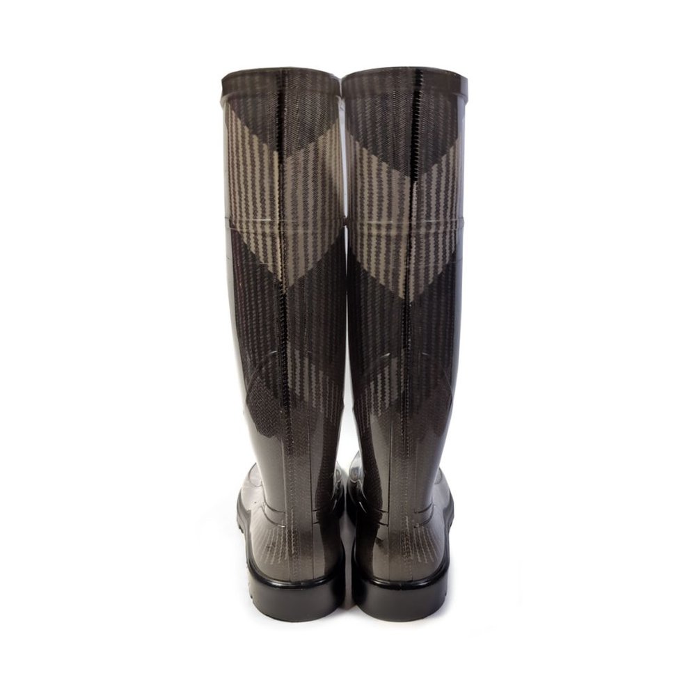 BURBERRY Wellies Smoke Check Festival Rubber Boots Waterproof Rainboots Size 5 - Picture 5 of 9